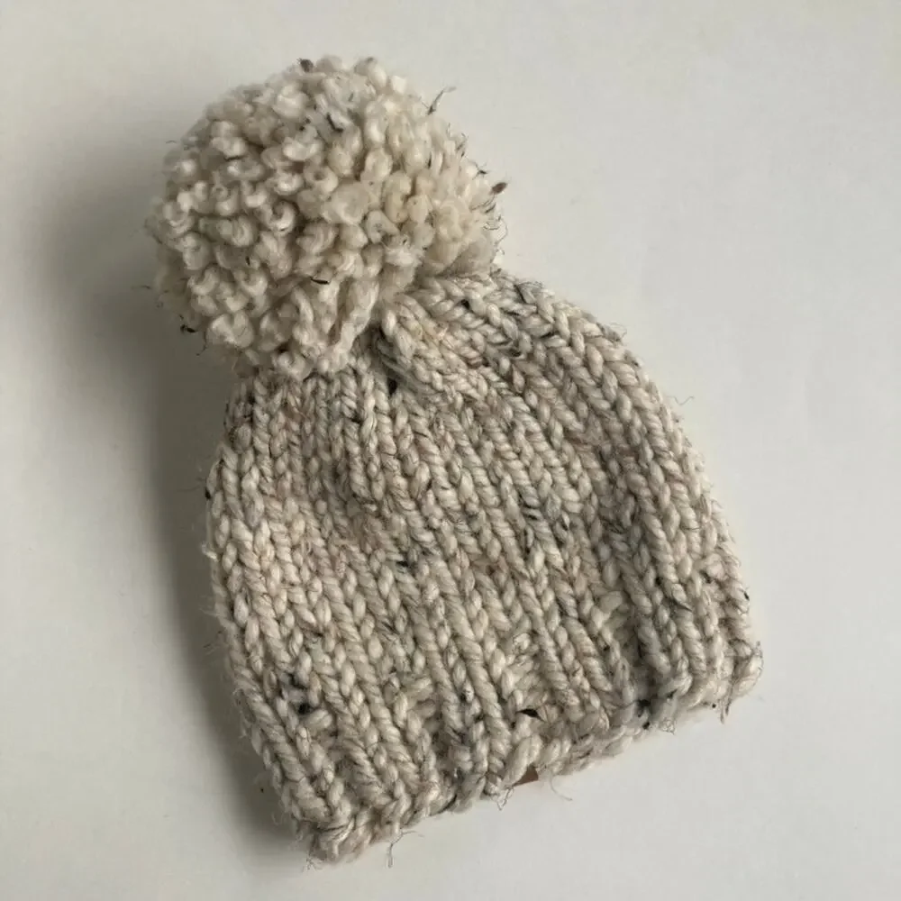 Pine & Poppy Chunky Knit Pom Beanie Baby Hat
